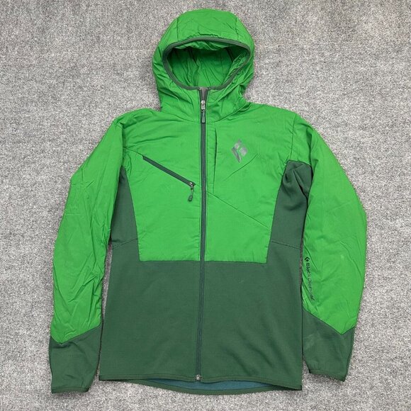 Black Diamond Deployment Hybrid Hoody Mens Small Green Primaloft Full Zip Jacket